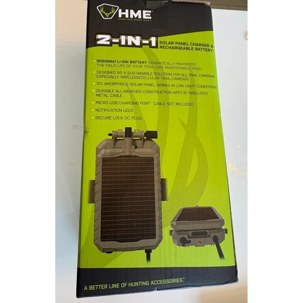 HME SOL-PACK Cellular Trail Camera Solar Power Panel , 1000 mah NIP NEW